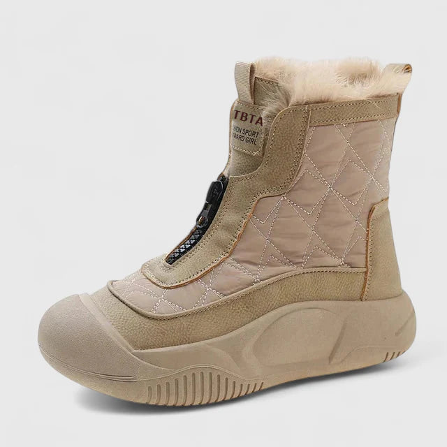Damen Stiefel mit Winter-Design für Alltag und Freizeit - Lila