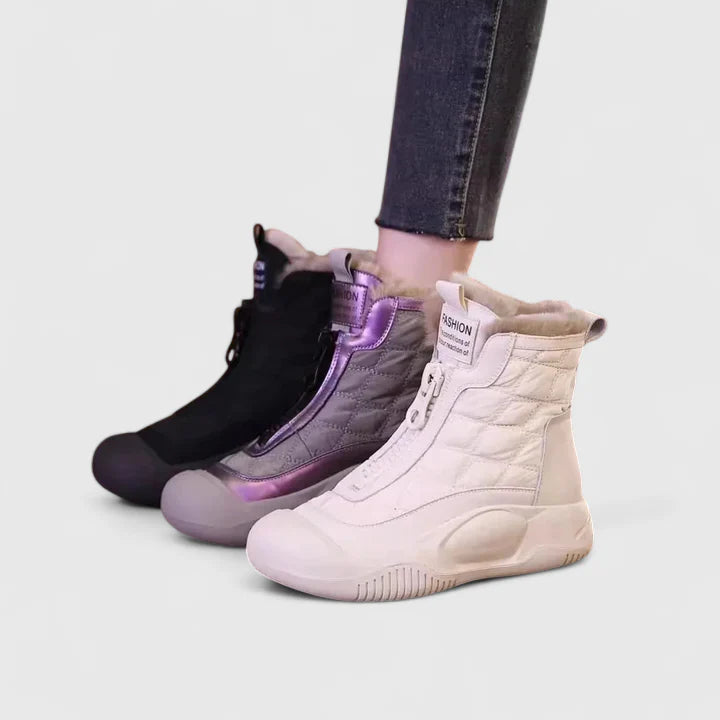 Damen Stiefel mit Winter-Design für Alltag und Freizeit - Lila