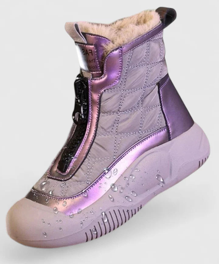 Damen Stiefel mit Winter-Design für Alltag und Freizeit - Weiss