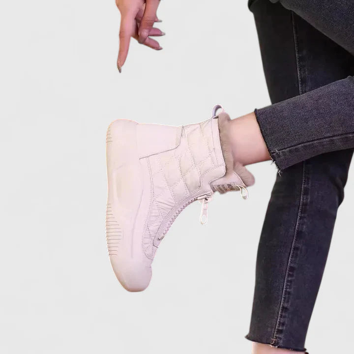Damen Stiefel mit Winter-Design für Alltag und Freizeit - Weiss