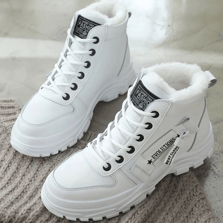 Damen Stiefeletten mit wasserdichter Oberfläche und Winter-Design - Beige