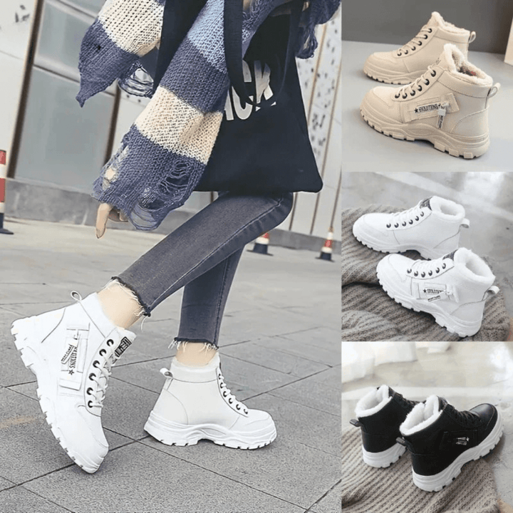 Damen Stiefeletten mit wasserdichter Oberfläche und Winter-Design - Beige