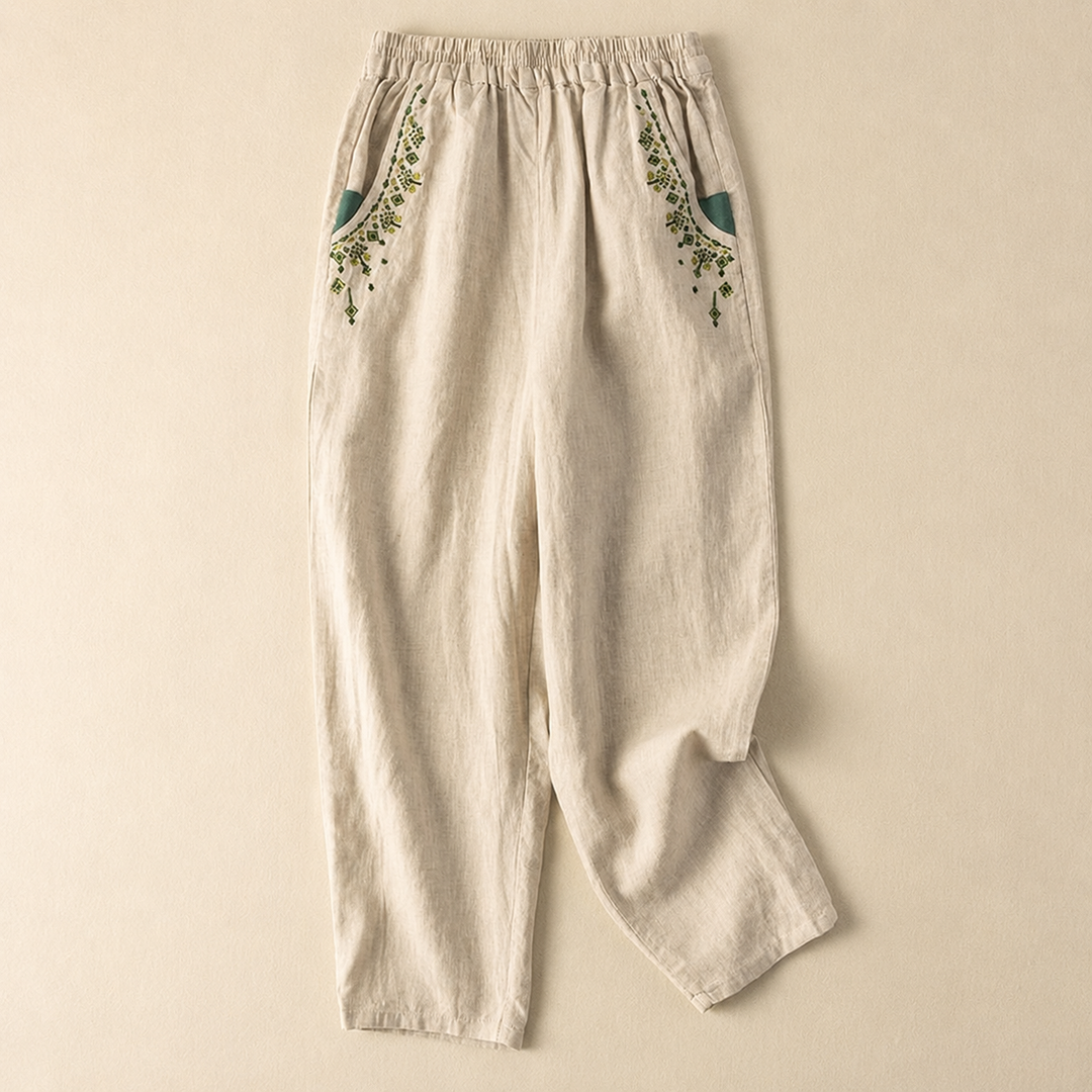 Hose für Damen mit Geradem Schnitt und Seitentaschen