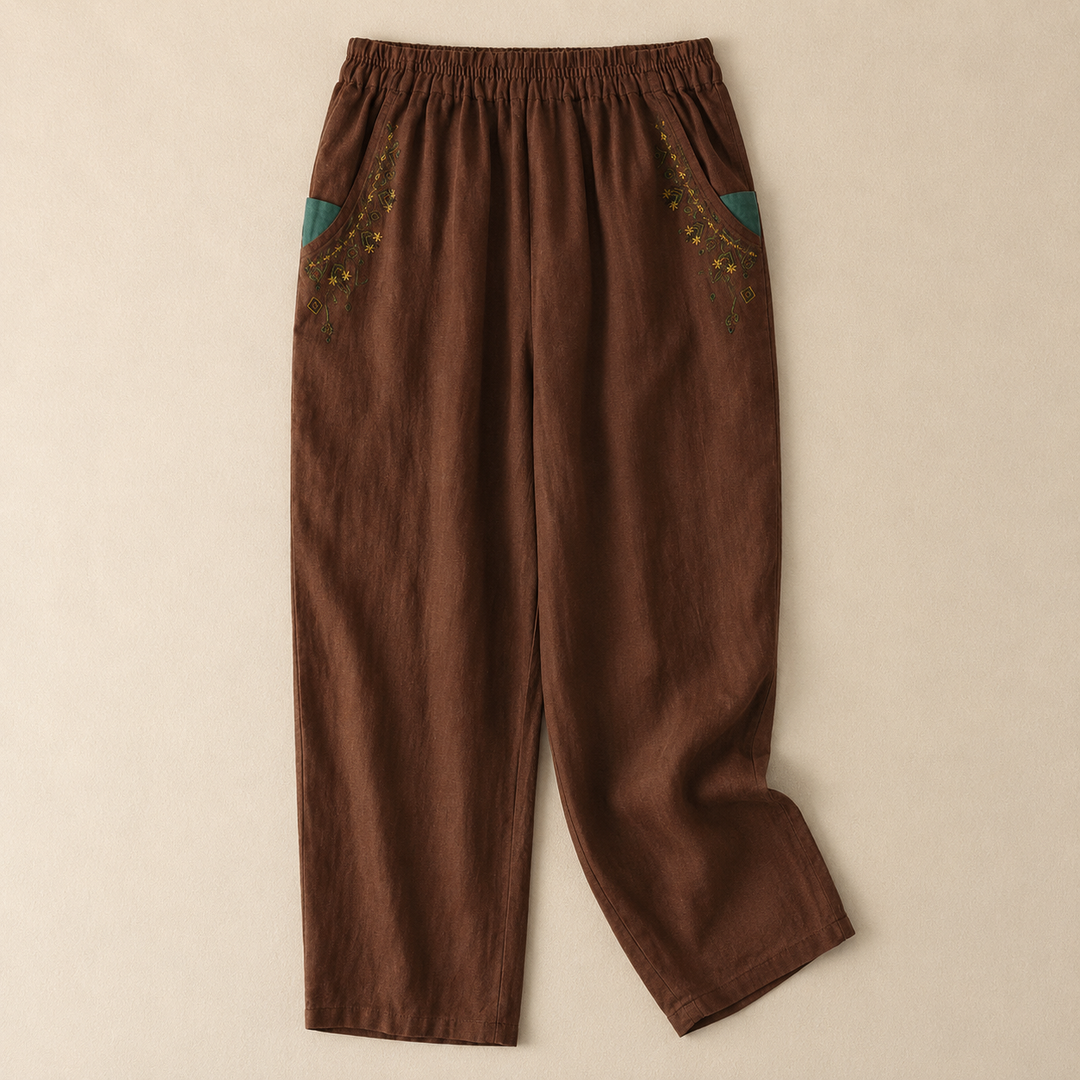 Hose für Damen mit Geradem Schnitt und Seitentaschen