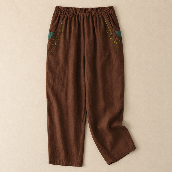 Hose für Damen mit Geradem Schnitt und Seitentaschen