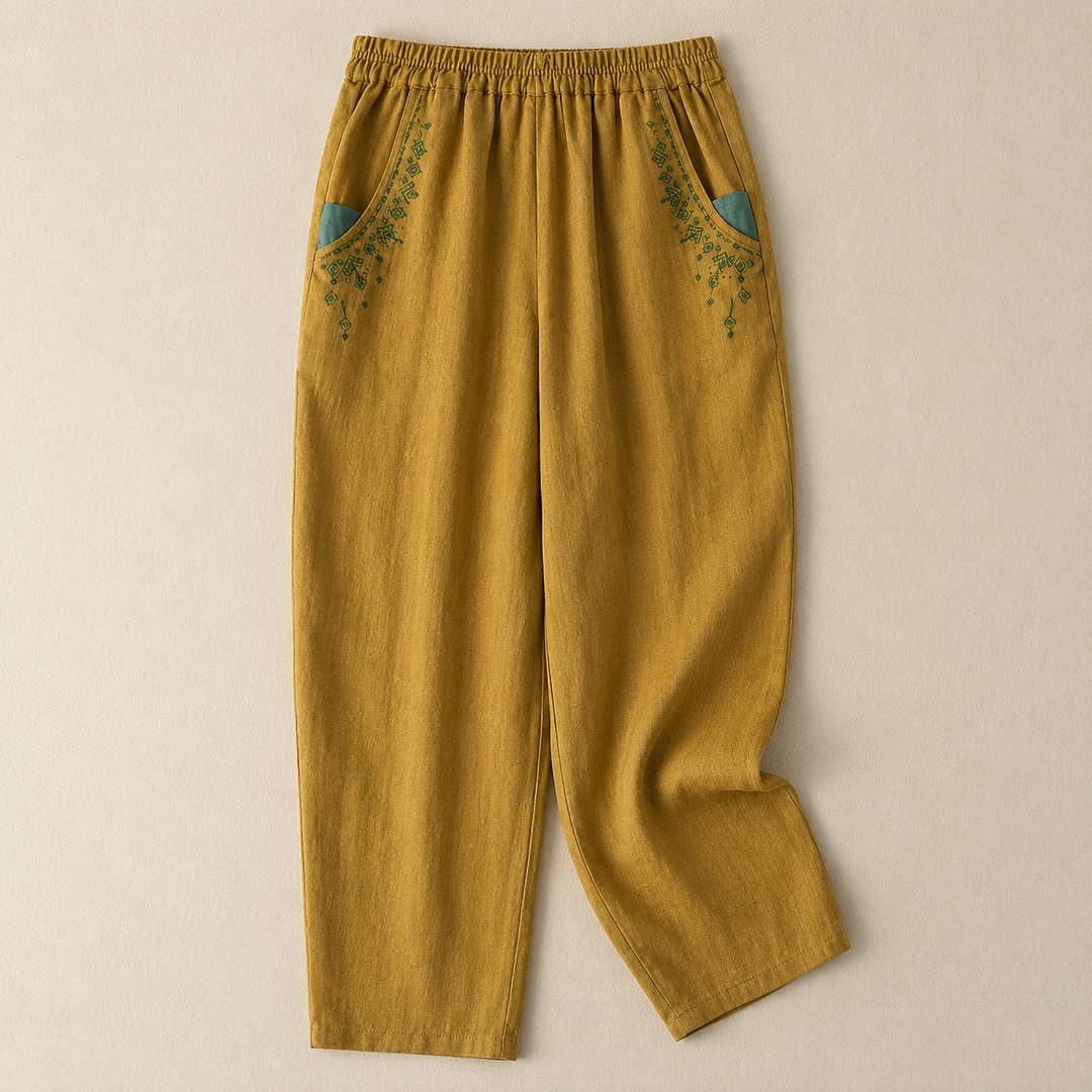 Hose für Damen mit Geradem Schnitt und Seitentaschen