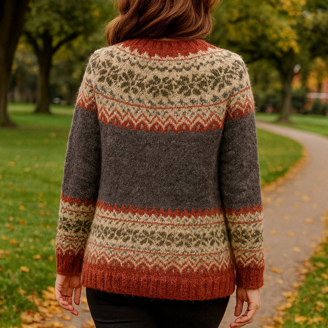 Damen Strickjacke mit Norwegermuster