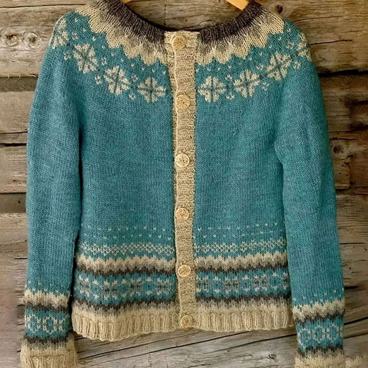 Damen Strickjacke mit Norwegermuster