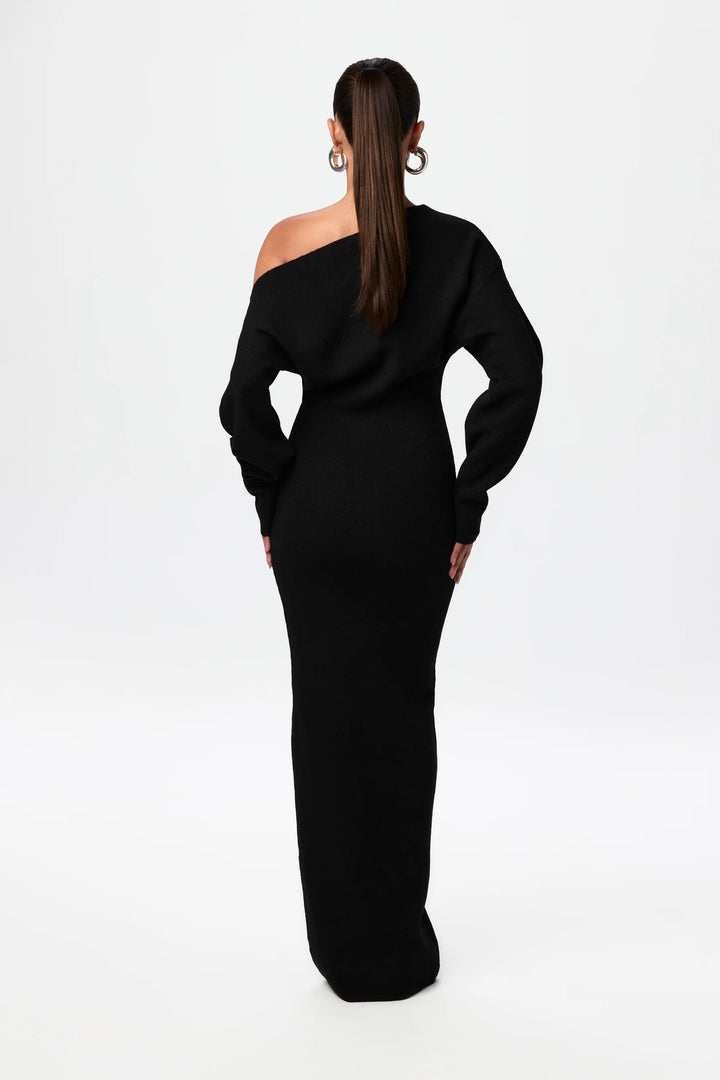 Damen Strickkleid mit asymmetrischem Ausschnitt