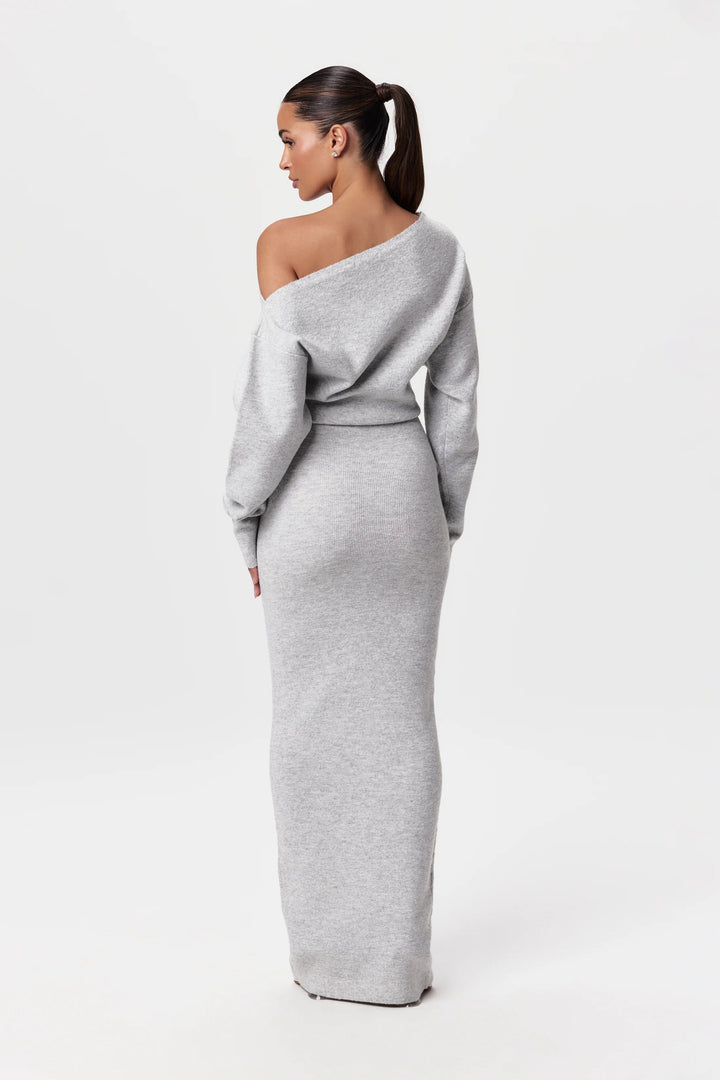 Damen Strickkleid mit asymmetrischem Ausschnitt