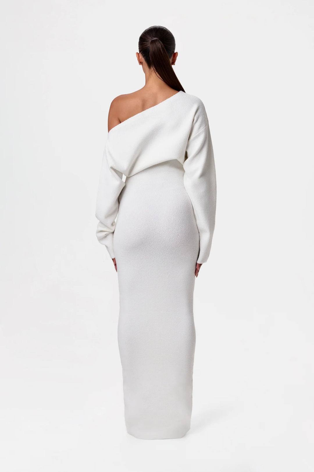 Damen Strickkleid mit asymmetrischem Ausschnitt