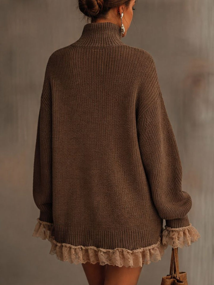 Damen Strickkleid mit Rollkragen für Alltag und Anlässe