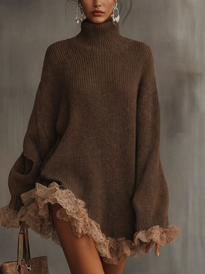 Damen Strickkleid mit Rollkragen für Alltag und Anlässe