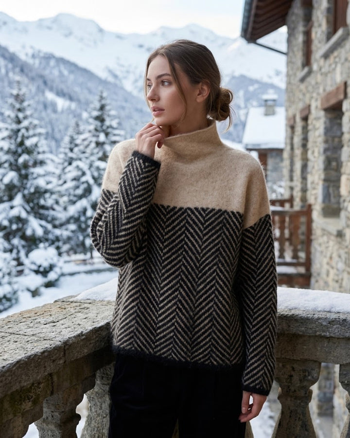 Damen Strickpullover mit Chevronmuster