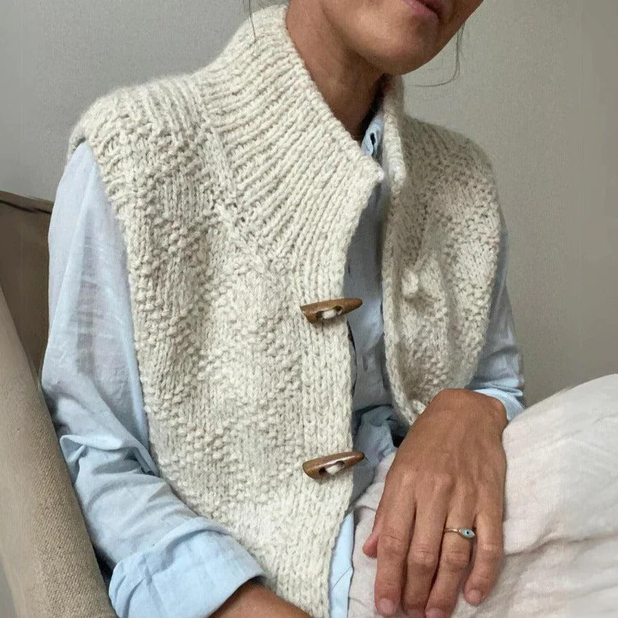 Damen Strickweste mit Knebelverschlüssen
