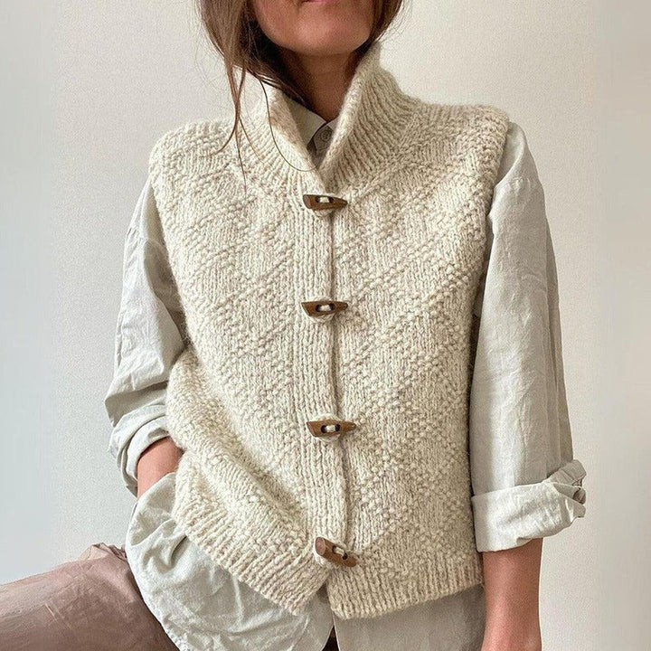 Damen Strickweste mit Knebelverschlüssen