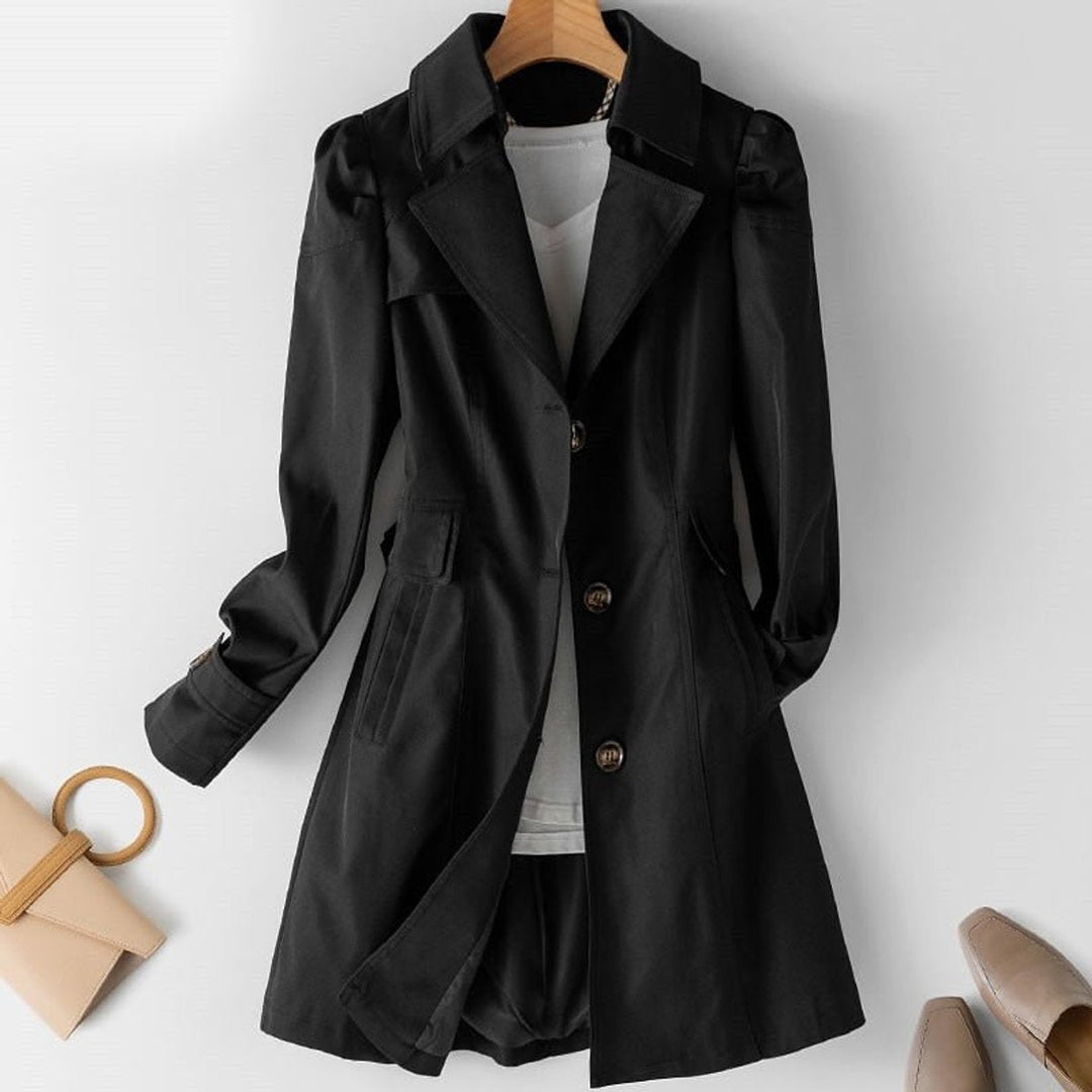 Damen Winterjacke eleganter Schnitt Polyester Blazer-Trenchcoat