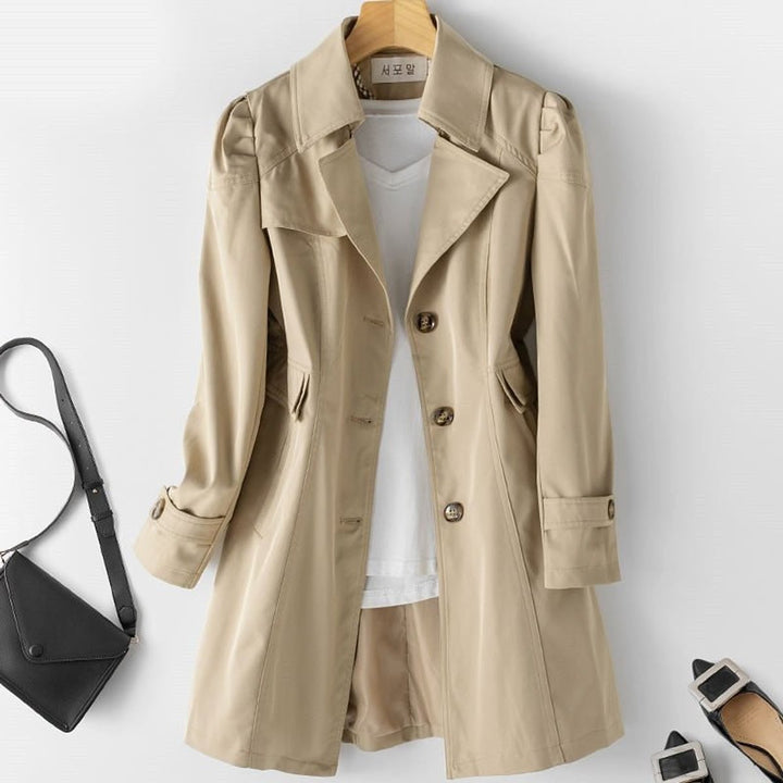 Damen Winterjacke eleganter Schnitt Polyester Blazer-Trenchcoat