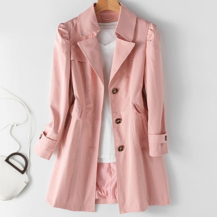 Damen Winterjacke eleganter Schnitt Polyester Blazer-Trenchcoat