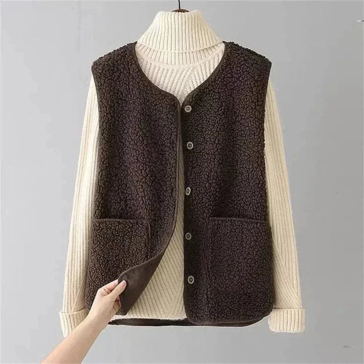 Gilet Sans Manches à Boutons pour Femme | Idéal pour la Superposition en Automne et Hiver