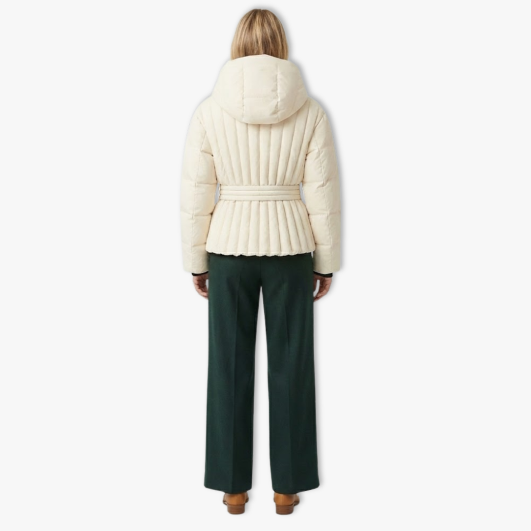 Damen Winterjacke mit Kapuze und gesteppter Saumpartie