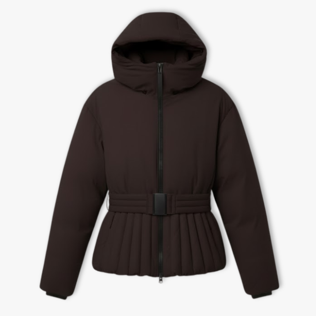 Damen Winterjacke mit Kapuze und gesteppter Saumpartie