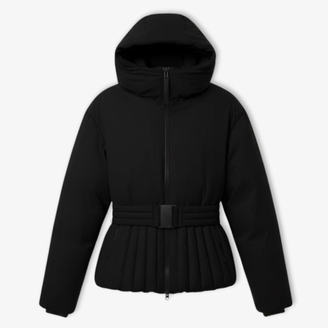 Damen Winterjacke mit Kapuze und gesteppter Saumpartie