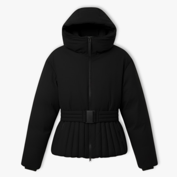 Damen Winterjacke mit Kapuze und gesteppter Saumpartie