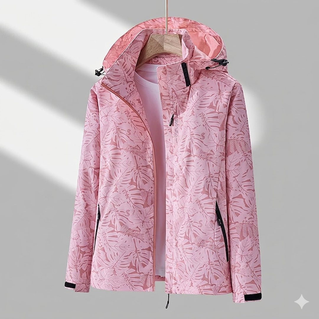 Winterjacke Damen Wasserdichte Gefütterte Outdoorjacke mit Kapuze - Rosa