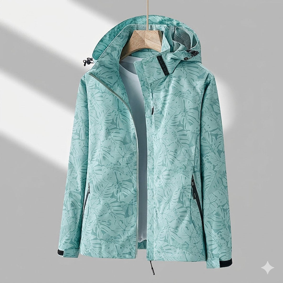 Winterjacke Damen Wasserdichte Gefütterte Outdoorjacke mit Kapuze - Grün