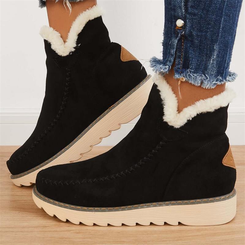 Damen Winterstiefel mit flauschigem Futterrand