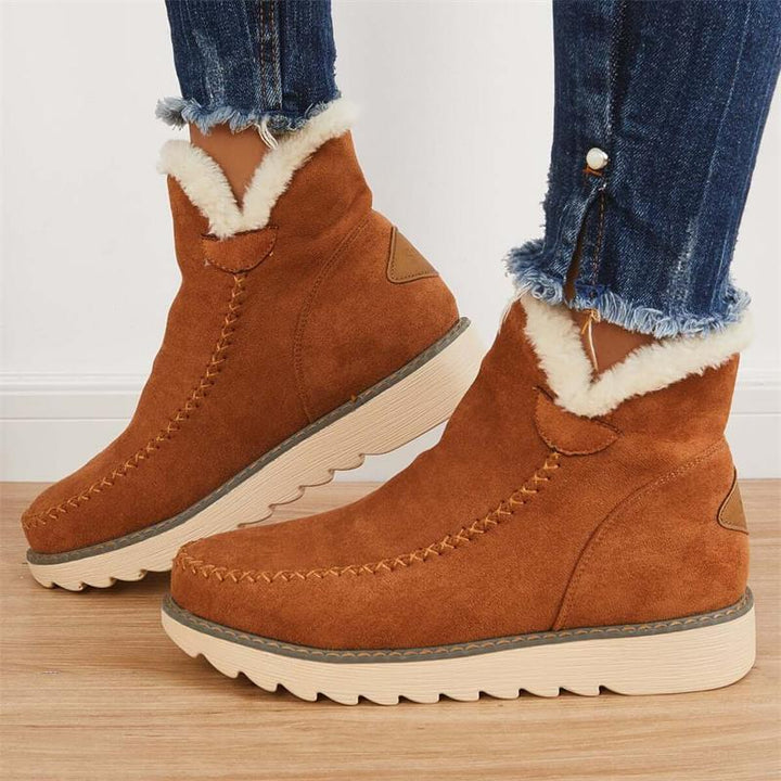 Damen Winterstiefel mit flauschigem Futterrand