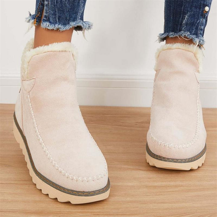 Damen Winterstiefel mit flauschigem Futterrand