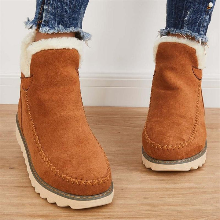 Damen Winterstiefel mit flauschigem Futterrand