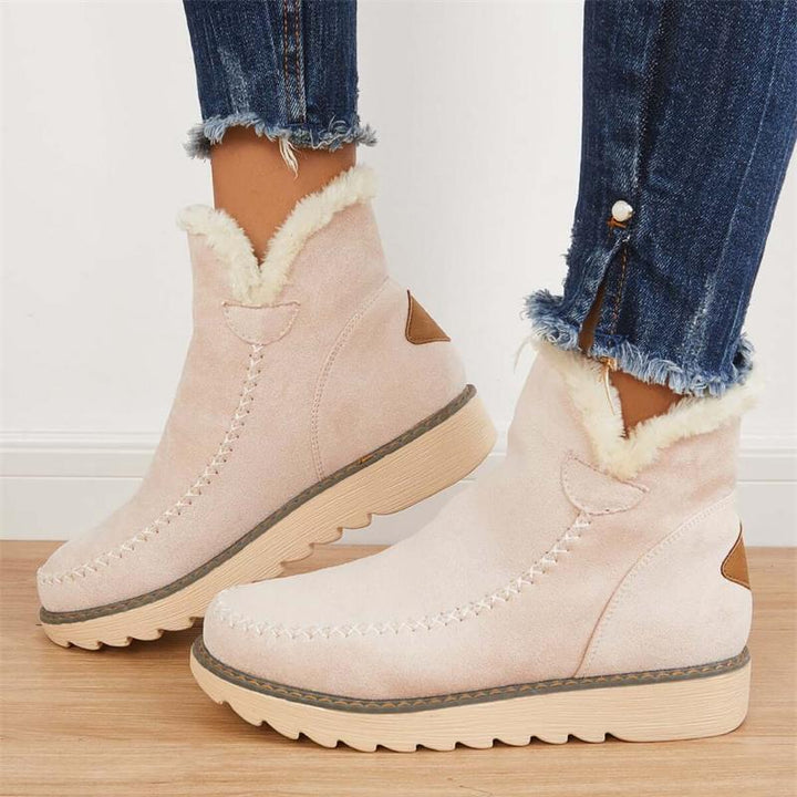 Damen Winterstiefel mit flauschigem Futterrand