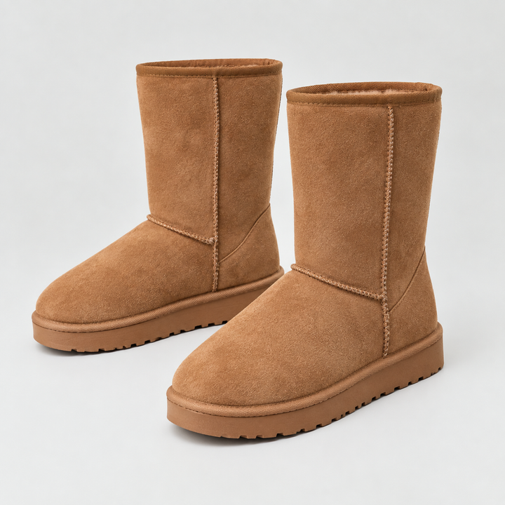 Damen Winterstiefel mit halbhohem Schaft und dicker Sohle