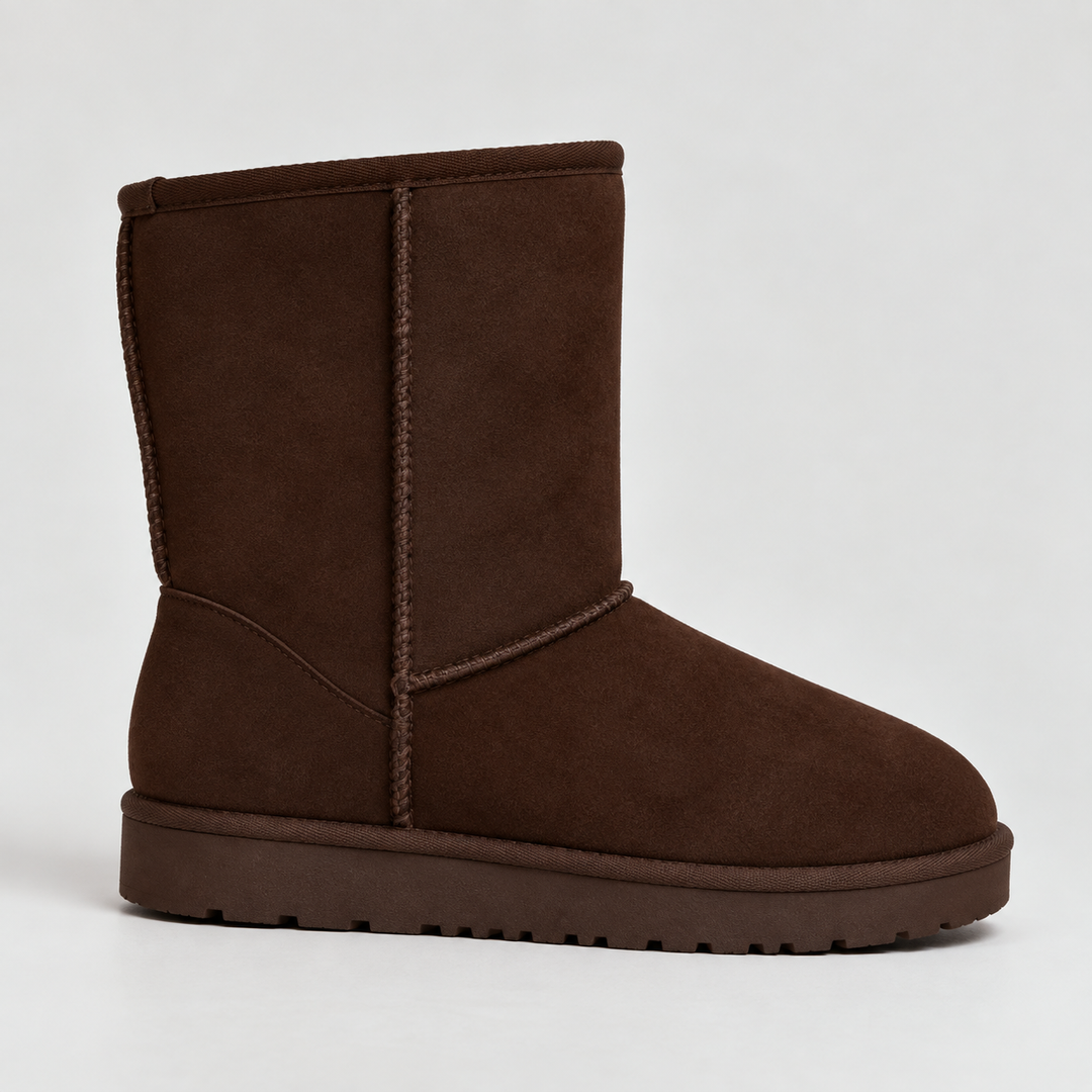 Damen Winterstiefel mit halbhohem Schaft und dicker Sohle
