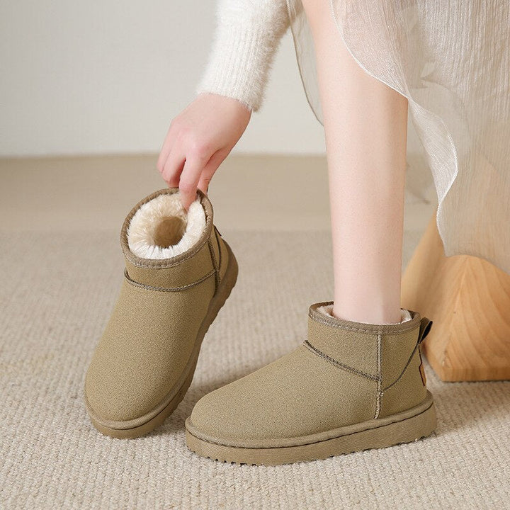 Damen Winterstiefel mit kurzem Schaft und Plüschfutter