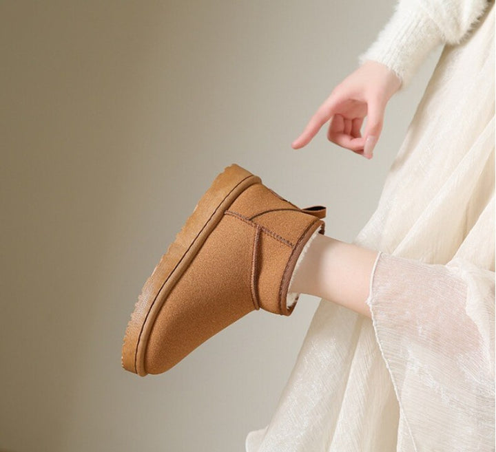 Damen Winterstiefel mit kurzem Schaft und Plüschfutter