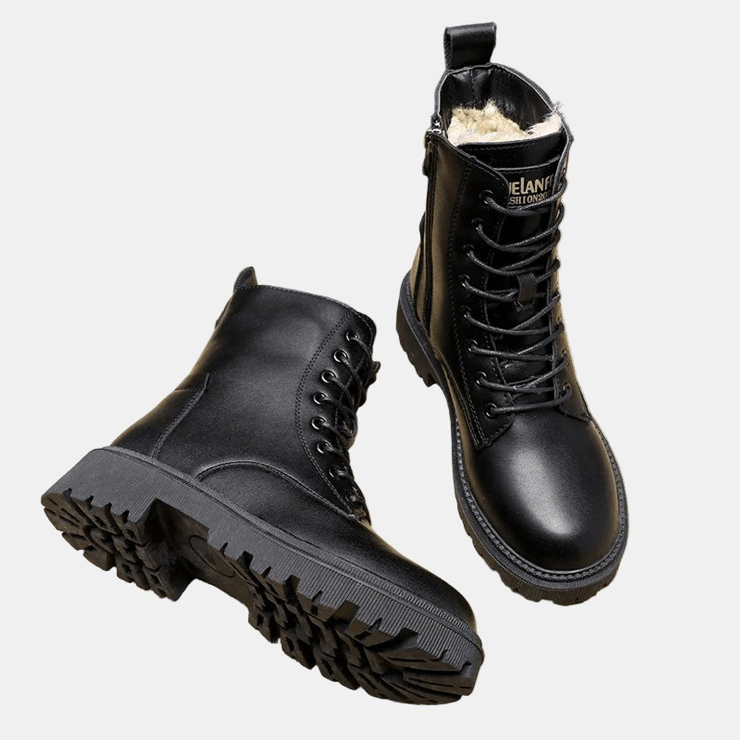 Damen Winterstiefel mit Schnürung und Teddyfutter