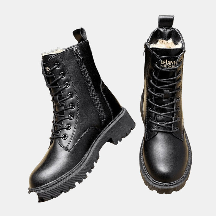 Damen Winterstiefel mit Schnürung und Teddyfutter