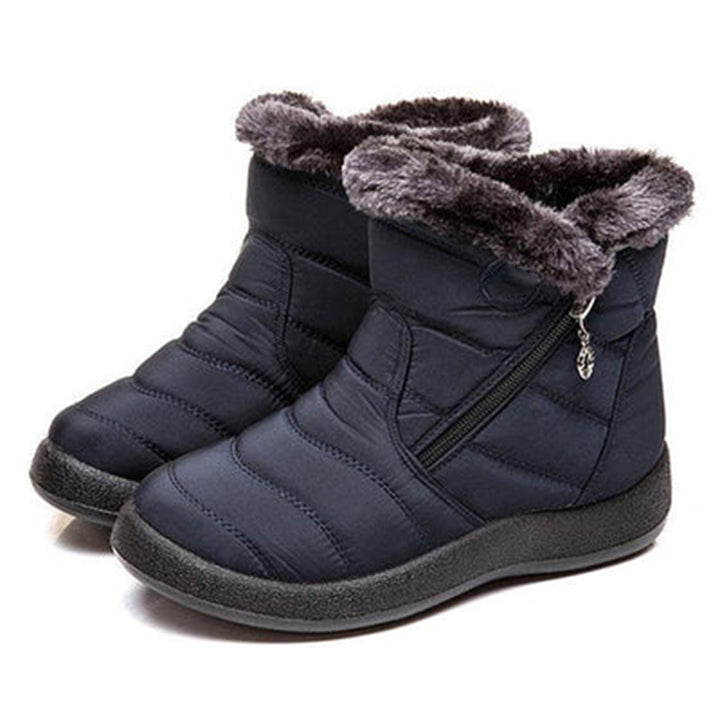Damen Winterstiefel mit Steppnähten und weichem Kragen