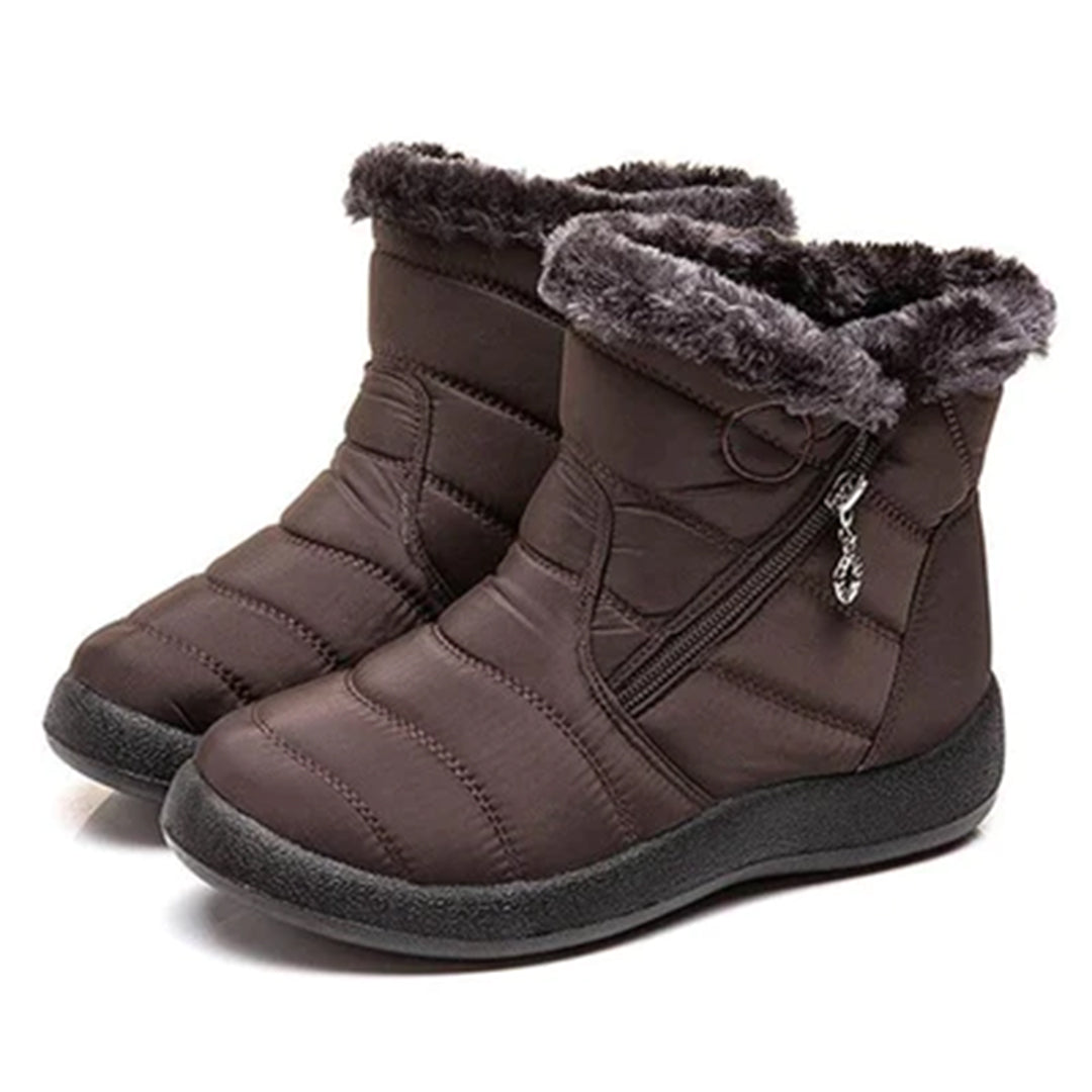 Damen Winterstiefel mit Steppnähten und weichem Kragen
