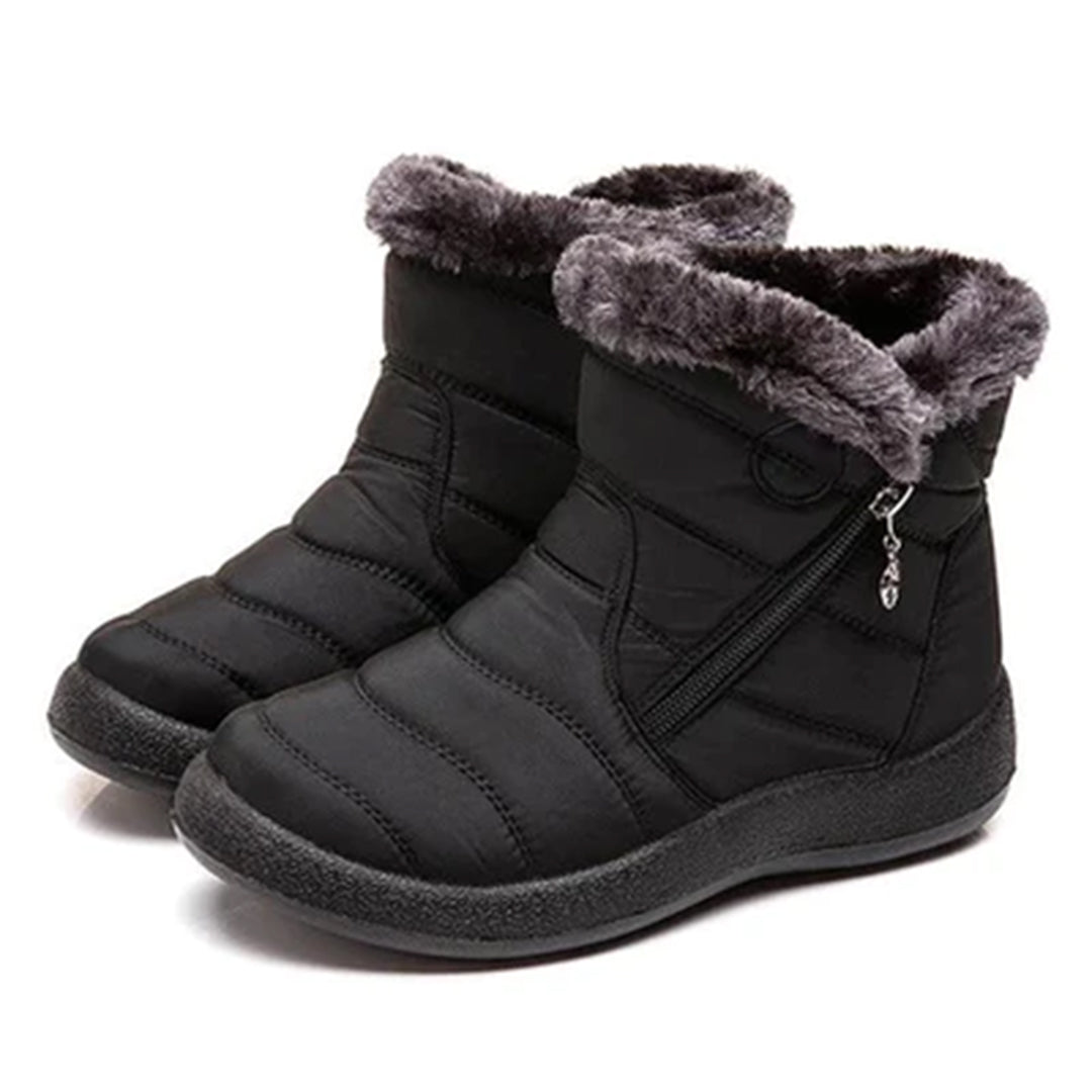 Damen Winterstiefel mit Steppnähten und weichem Kragen