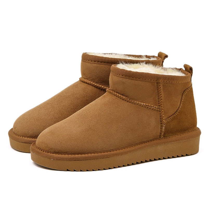 Damen Winterstiefel mit Ziernaht und Zuglasche