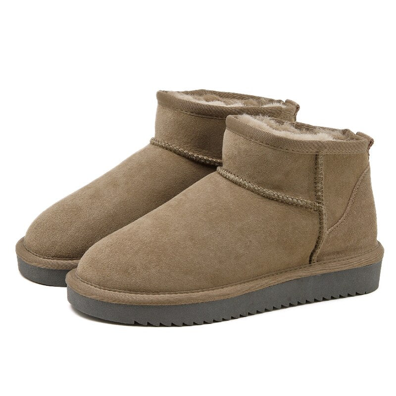 Damen Winterstiefel mit Ziernaht und Zuglasche