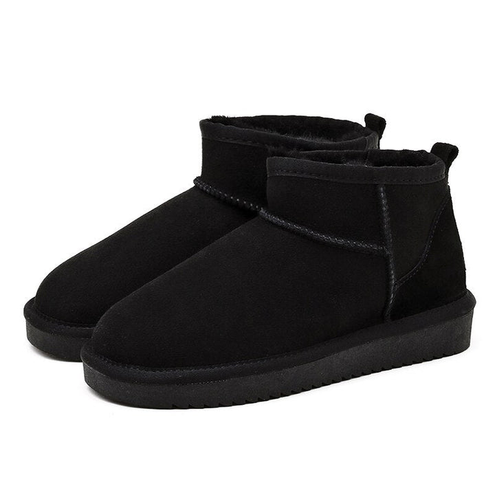 Damen Winterstiefel mit Ziernaht und Zuglasche