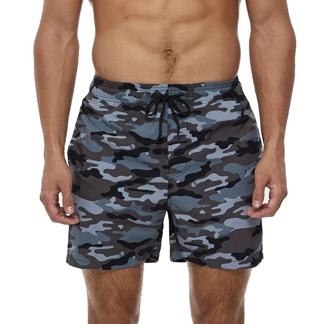 Herren Badeshorts Bedruckt mit Taschen Kordelzug Schnelltrocknend