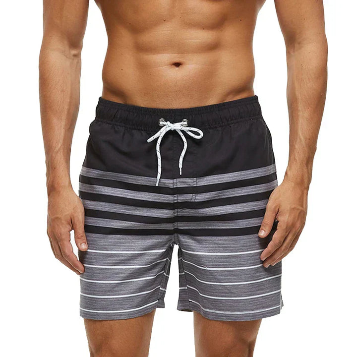 Herren Badeshorts Bedruckt mit Taschen Kordelzug Schnelltrocknend