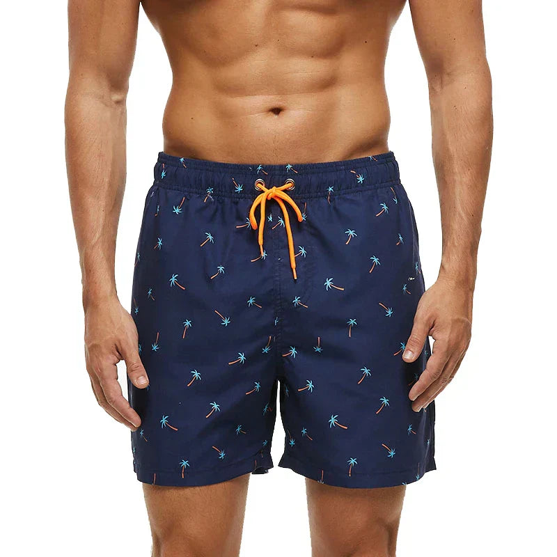 Herren Badeshorts Bedruckt mit Taschen Kordelzug Schnelltrocknend